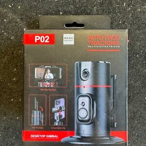 P02 Auto Face Tracking Selfie Stick Tripod - Black